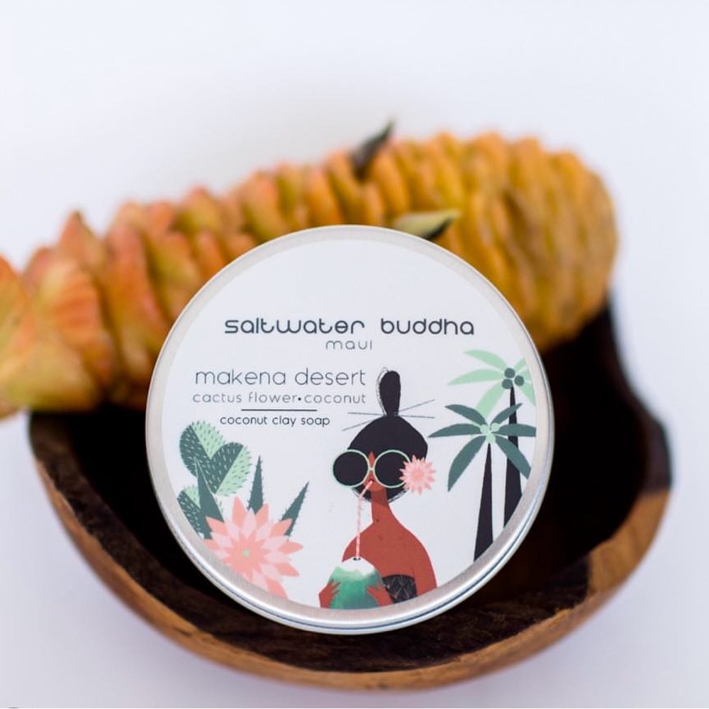 Saltwater Buddha Makena Desert Cactus Flower Coconut Clay Soap NWT!